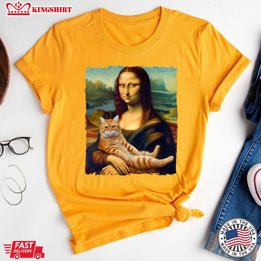 Mona Lisa With A Cat T-Shirt