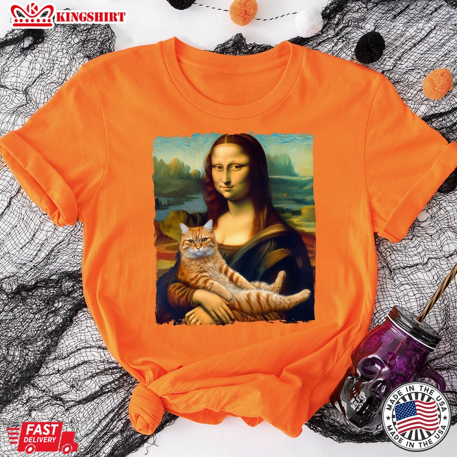 Mona Lisa With A Cat T-Shirt