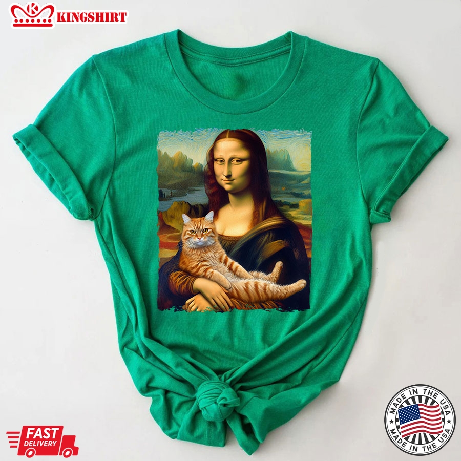 Mona Lisa With A Cat T-Shirt