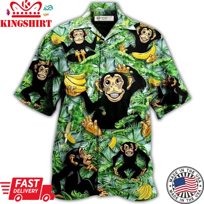 Monkey Loves Banana With Tree Hawaiian Shirt