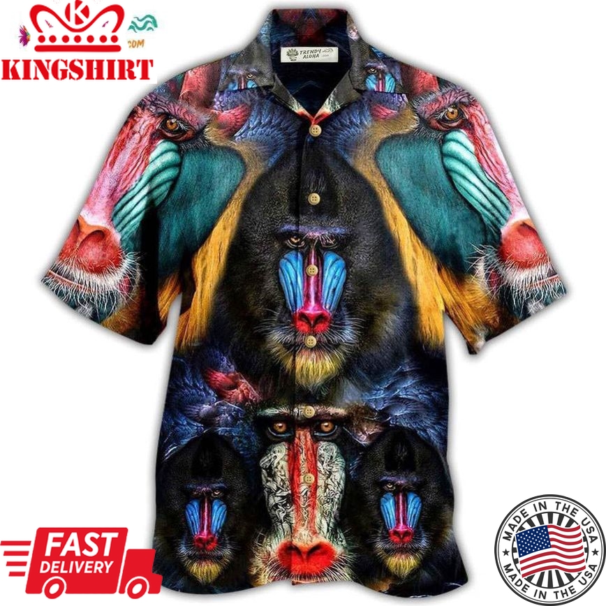 Monkey Mandrill Animals Love Forest And Live It Forever Hawaiian Shirt