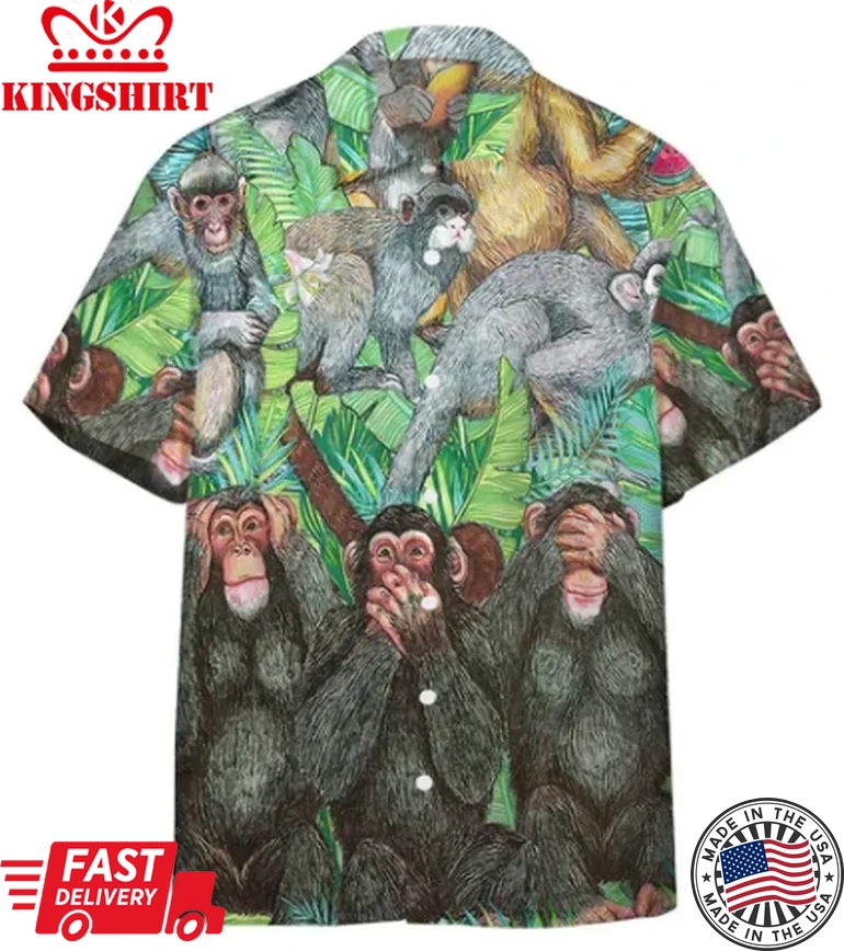 Monkey Tropical Trendy Hawaiian Shirt