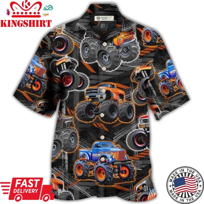 Monster Truck Racing Art Hawaiian Shirt