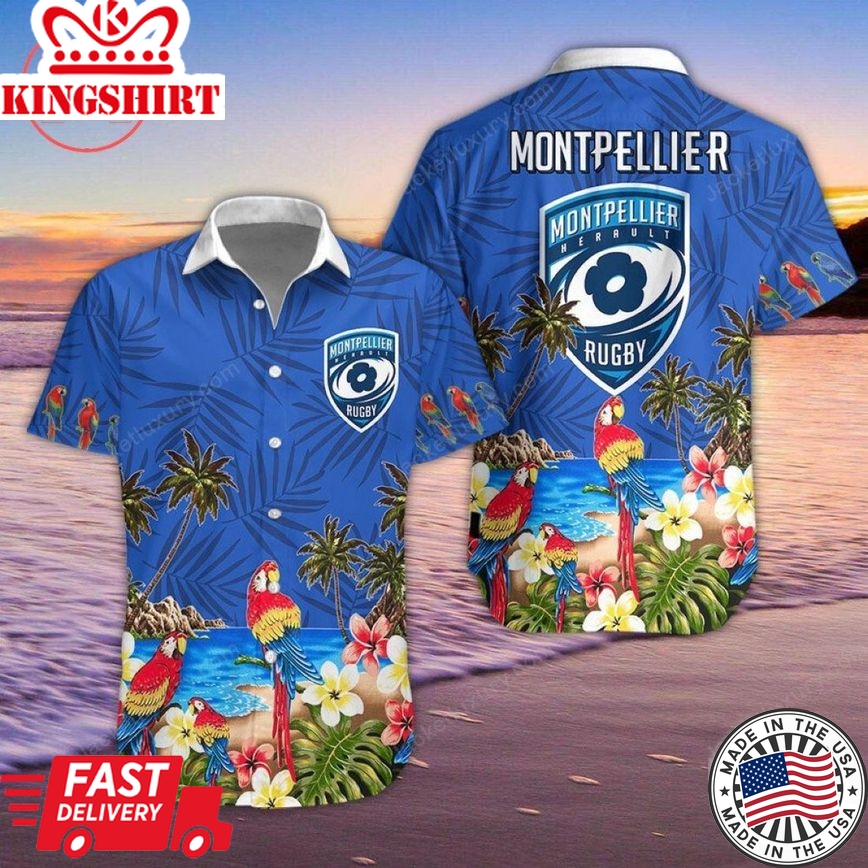 Montpellier H?Rault Sc Spectial Design Trendy Hawaiian Shirt Aloha Shirt