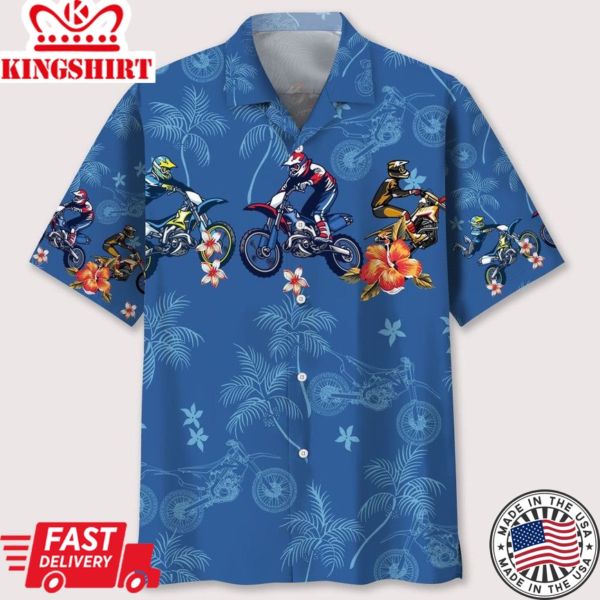 Motocross Flower Tropical Trendy Hawaiian Shirt