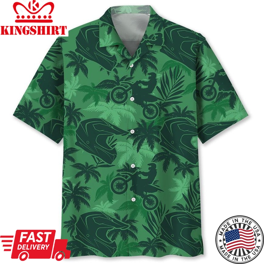 Motocross Green Coconut Trendy Hawaiian Shirt