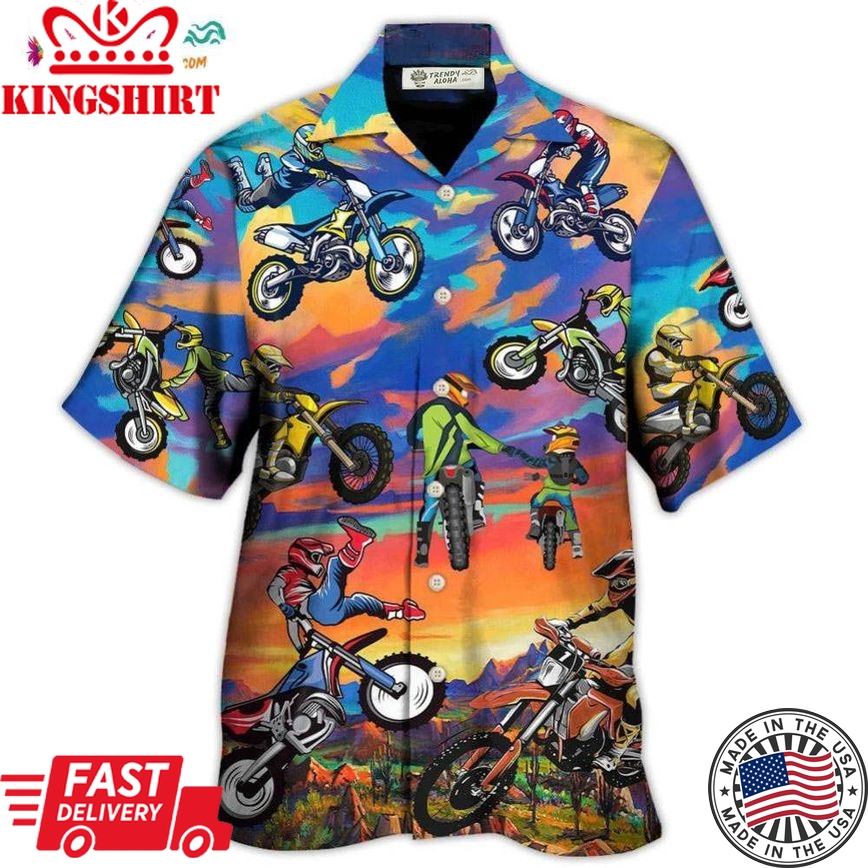 Motocross Lover Motorcycle Biker Art Style Hawaiian Shirt