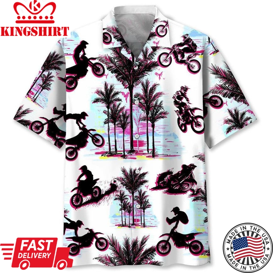 Motocross Palm Trees Trendy Hawaiian Shirt