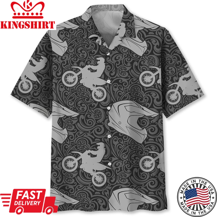 Motocross Pattern Trendy Hawaiian Shirt