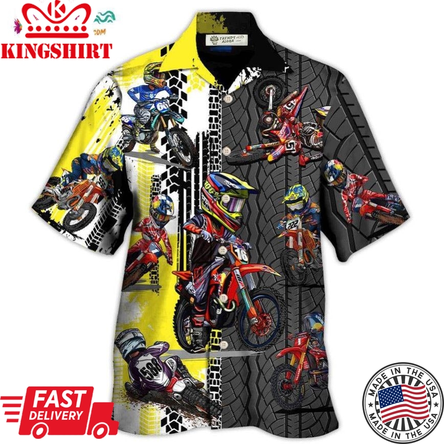 Motocross Racing Lover Motorcycle Art Style Hawaiian Shirt