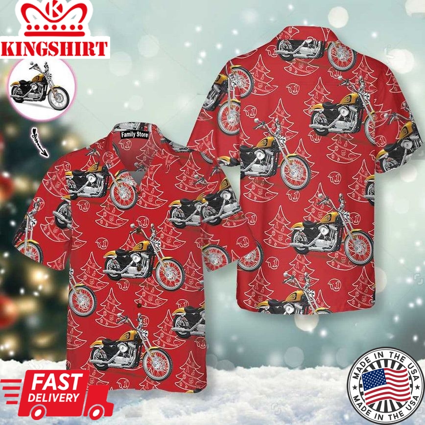 Motorcycle Christmas Custom Hawaiian Shirt