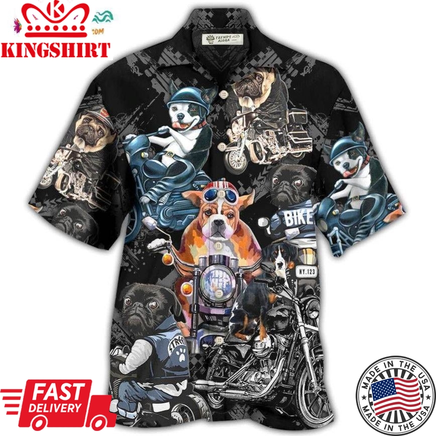 Motorcycle Dog I Like Motorcycles And Dogs Hawaiian Shirt