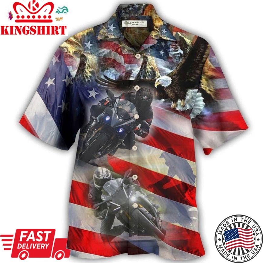 Motorcycle Independence Day Hawaiian Shirt