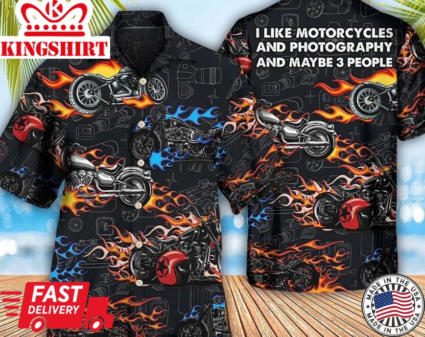 Motorcycle Photography I Like Motorcycles And Photography - Trendy Hawaiian Shirt, Beach Party Matching Shirt For Men/Women, Hawaii Style.