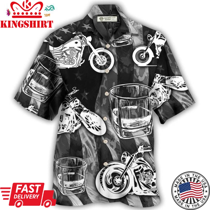 Motorcyles And Whiskey I Like Hawaiian Shirt