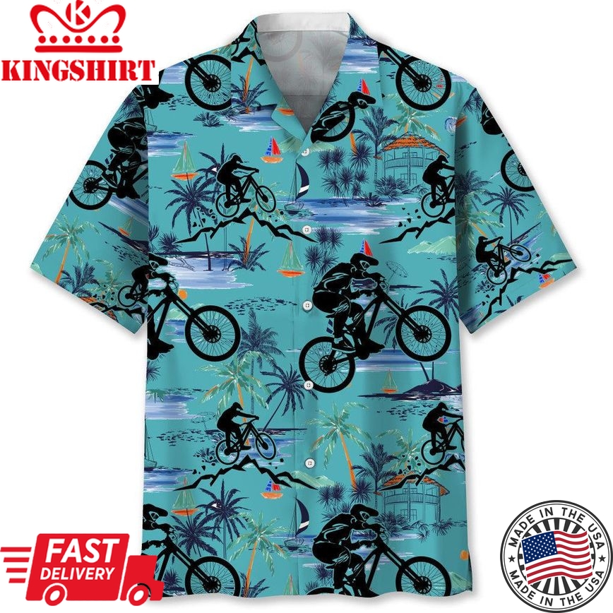 Mountain Bike Beach Trendy Hawaiian Shirt