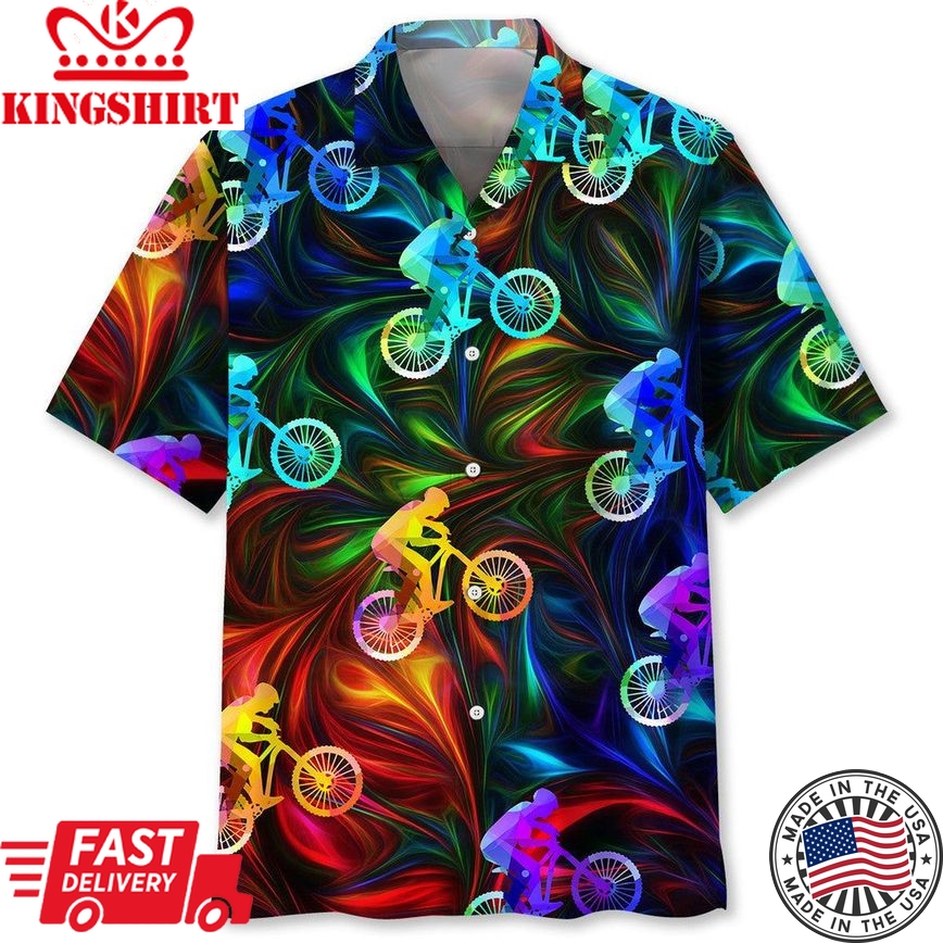 Mountain Bike Color Trendy Hawaiian Shirt