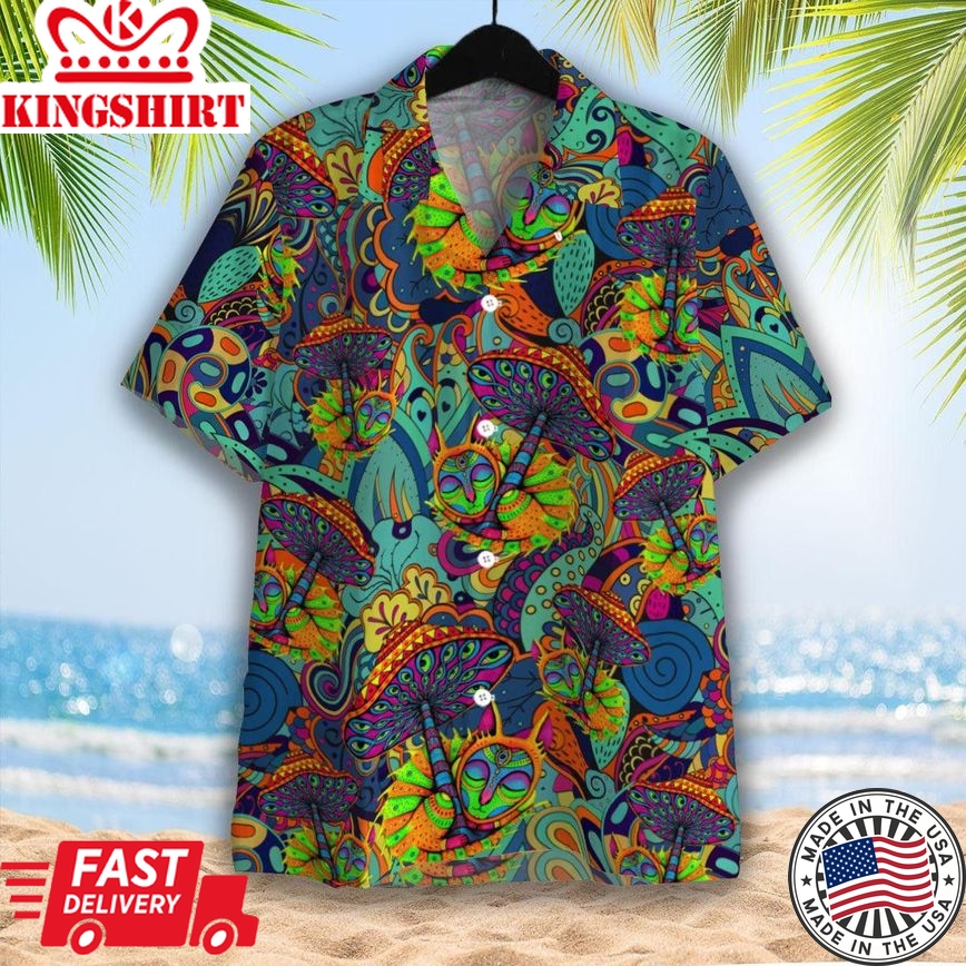 Mushroom Hippie Trendy Hawaiian Shirt