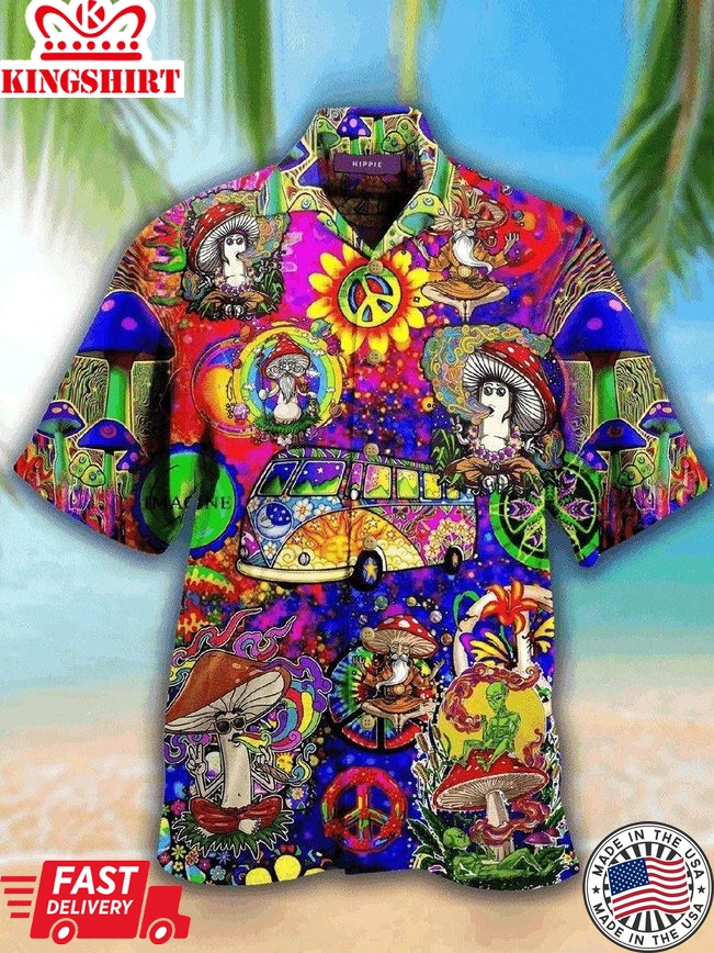 Mushroom Hippie Trendy Hawaiian Shirt