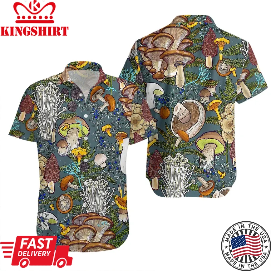 Mushroom Tropical Trendy Hawaiian Shirt