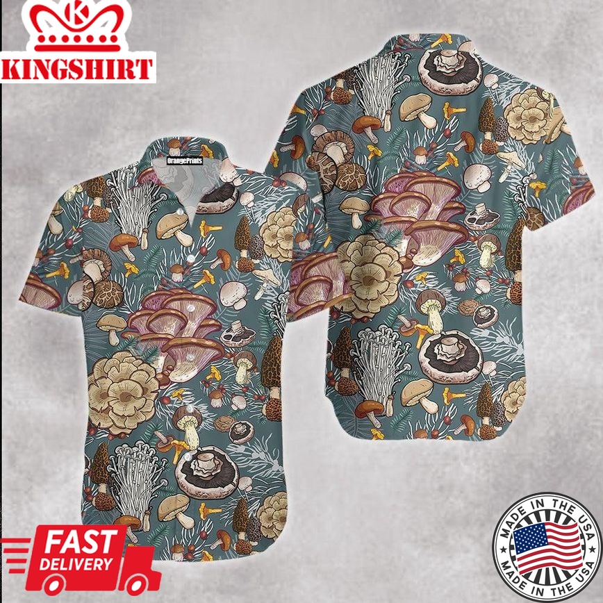 Mushrooms Trendy Hawaiian Shirt For