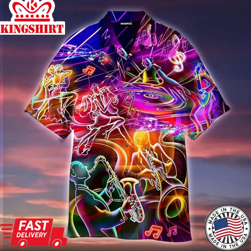 Music Neon Funny Trendy Hawaiian Shirt