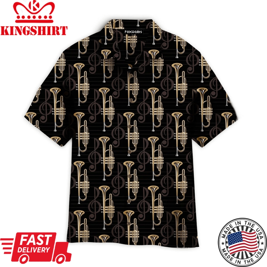 Music Trumpet Aloha Trendy Hawaiian Shirts