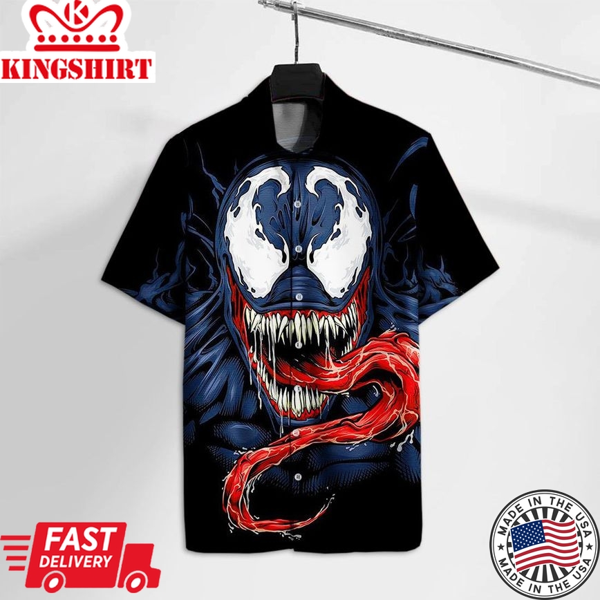 Mv Hawaiian Shirt Blue Venom Mv Comics Hawaii Tshirt Cool Mv Venom Aloha Shirt