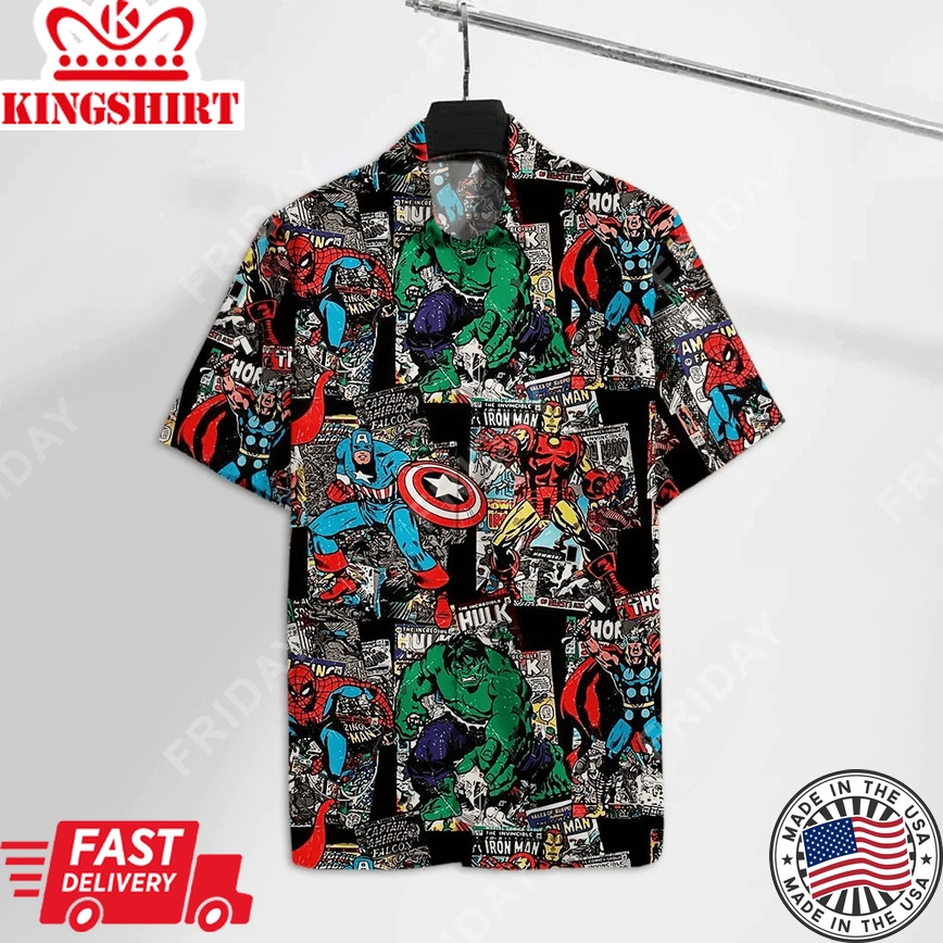 Mv Trendy Hawaiian Shirt Mv Superheroes Comic Hawaii Tshirt