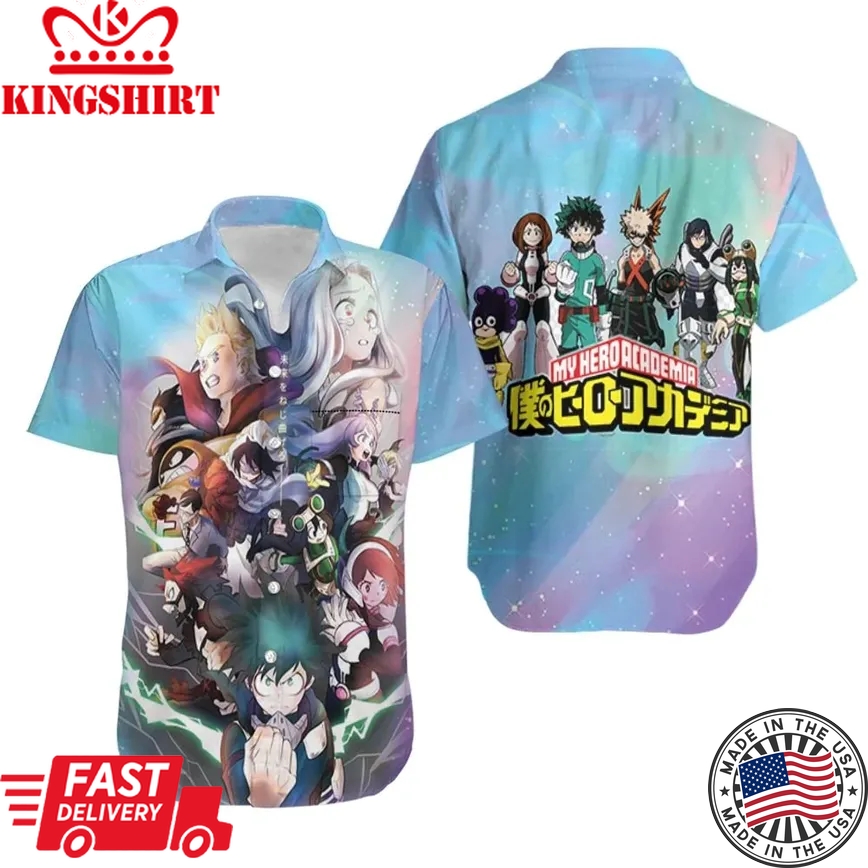 My Hero Academia Hawaii Shirt My Hero Academia All Main Characters Blue Hawaiian Aloha Shirt 2022