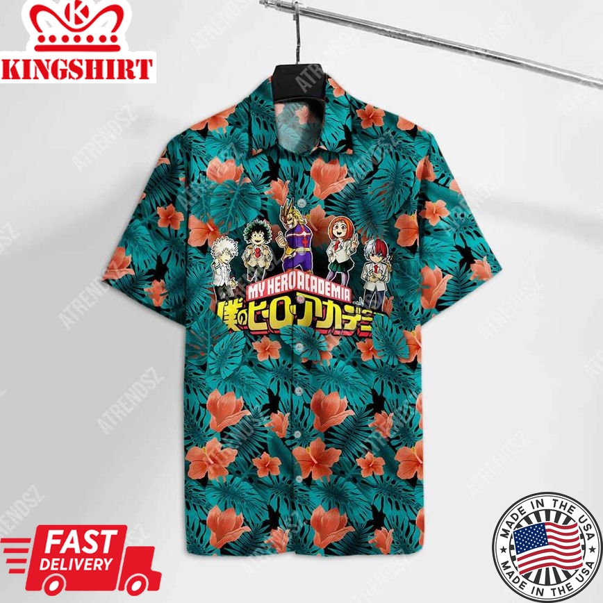 My Hero Academia Hawaiian Shirt Character Tropical My Hero Academia Logo Hawaii Aloha Shirt