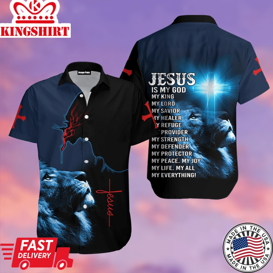 My King My Lord My Savior Awesome Jesus Aloha Hawaiian Shirts For Men And Women |