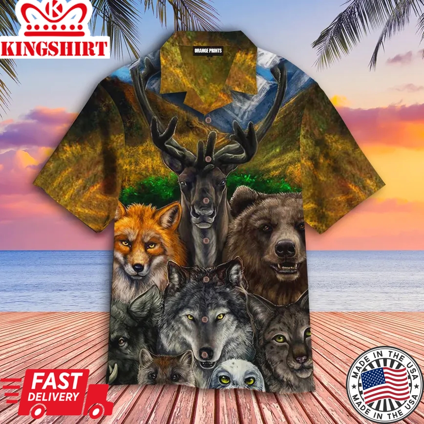 Native American Bear Wolf Owl Fox Unique Trendy Hawaiian Shirt For