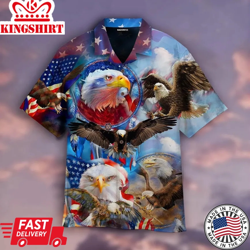 Native American Eagle Dreamcatcher Trendy Hawaiian Shirt For