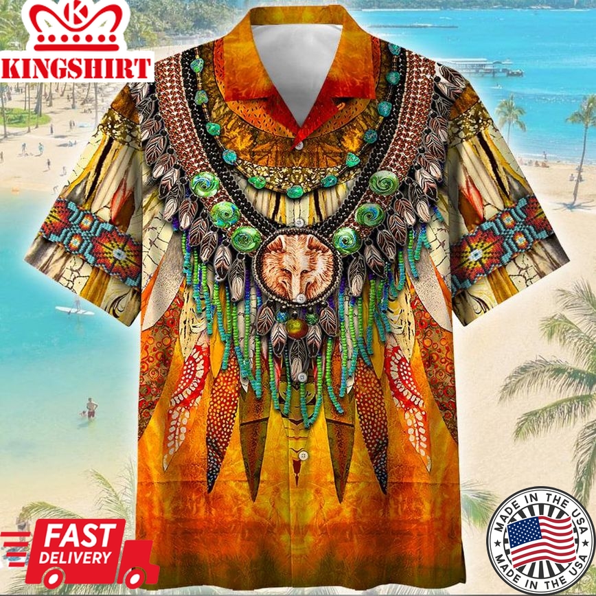 Native American Hawaii Shirt Feather Indigenous Hawaiian Shirt