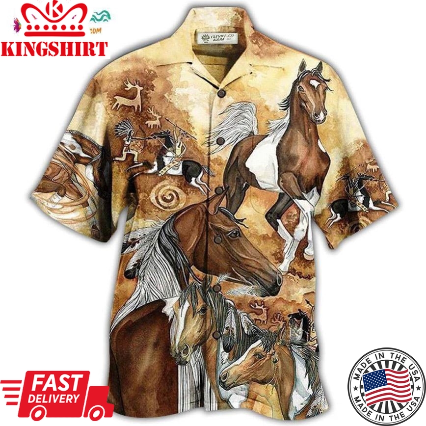 Native American Horse Hawaiian Shirt