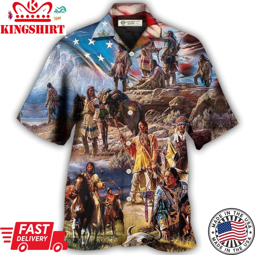 Native American Independence Day American Flag Hawaiian Shirt