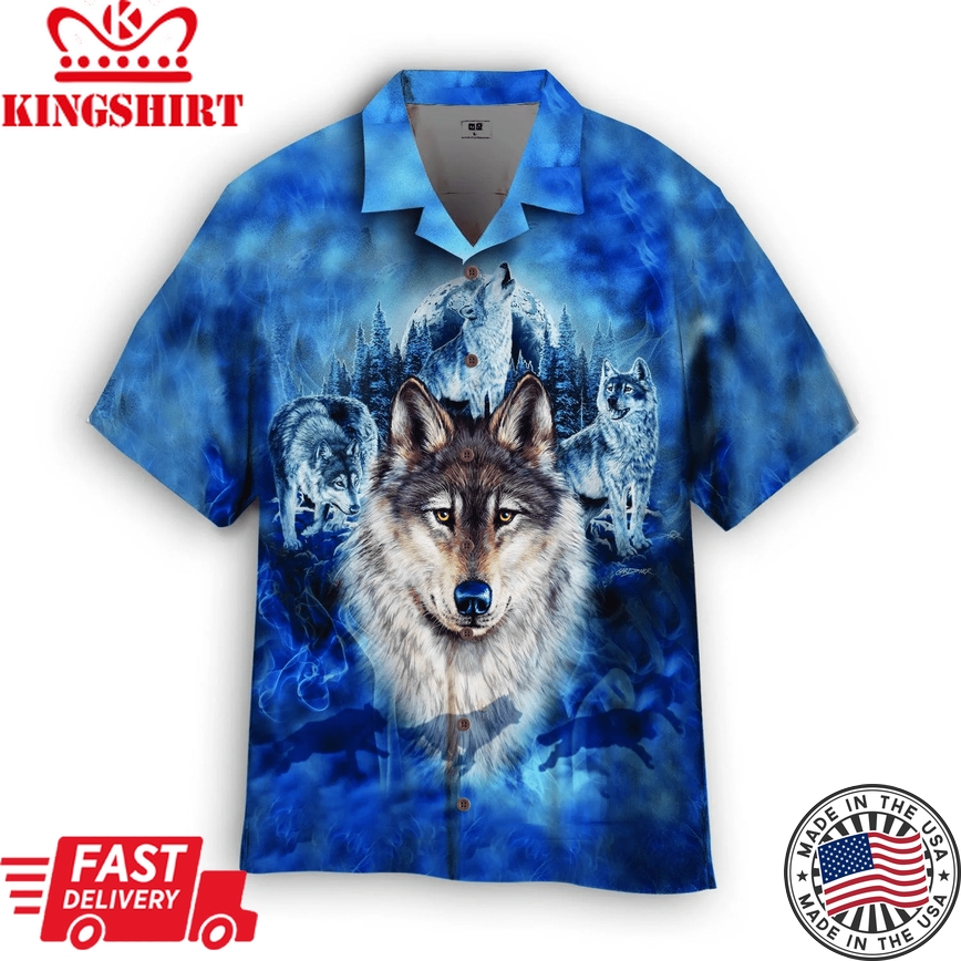 Native Wolf Trendy Hawaiian Shirt