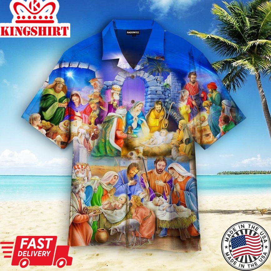 Nativity Christmas - Birth Of Jesus Aloha Hawaiian Shirts For Men And Women |