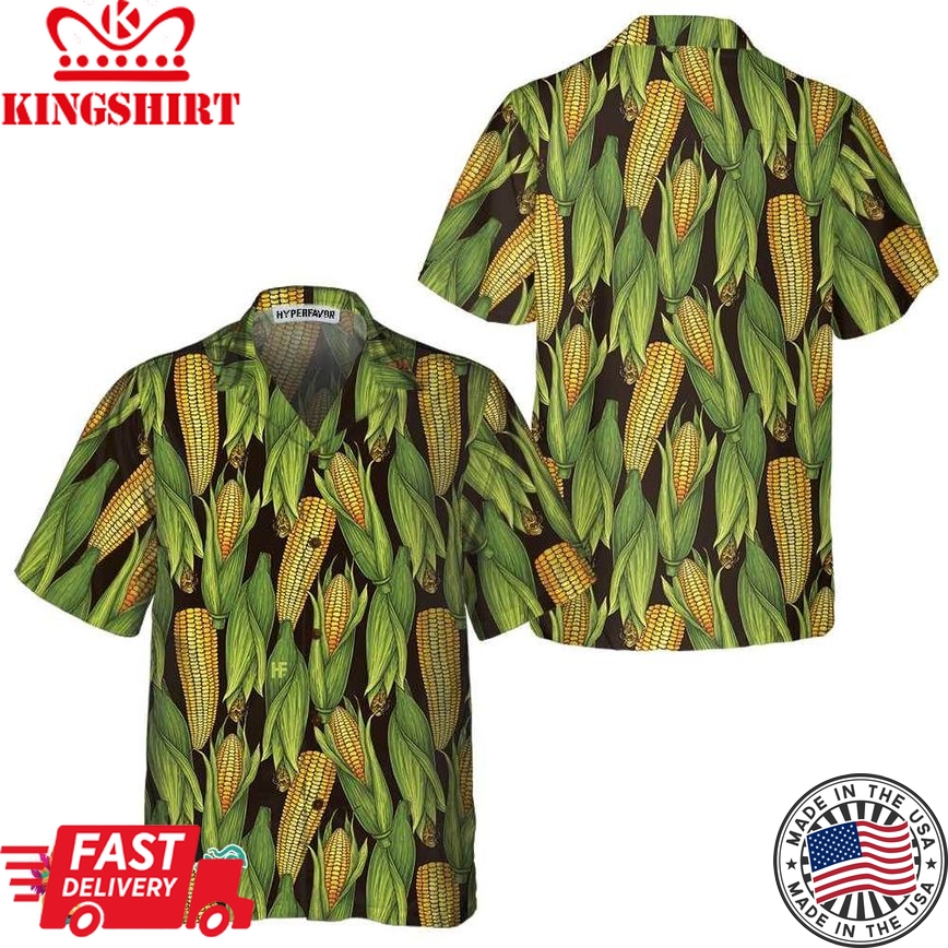 Natural Corn Cobs Hawaiian Shirt, Funny Corn Shirt For Adults, Corn Print Shirt