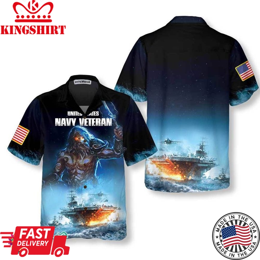 Navy Veteran Hawaiian Shirt, Proud Veteran Shirt, Meaningful Gift For Veteran Day