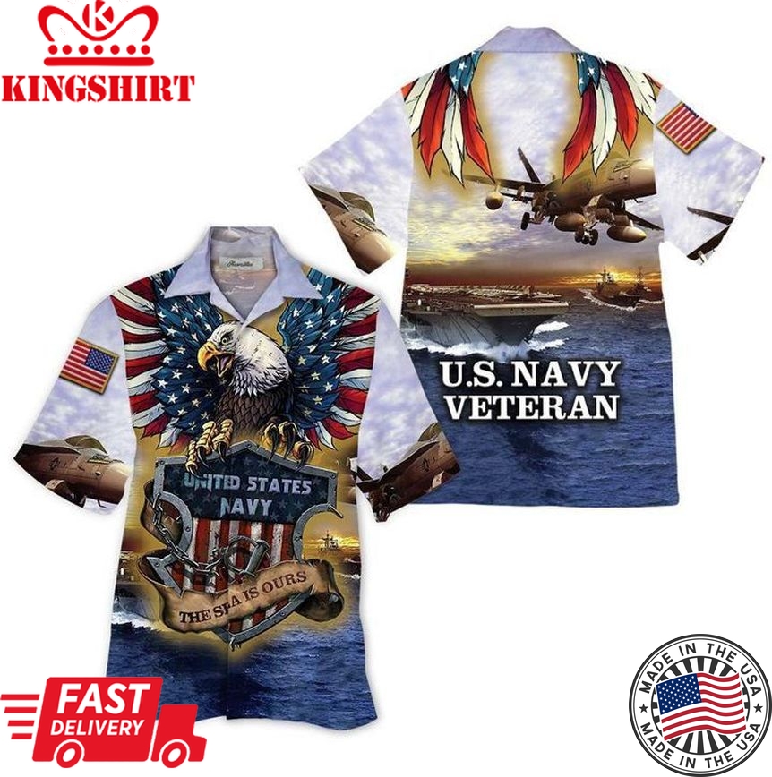 Navy Veteran Trendy Hawaiian Shirt