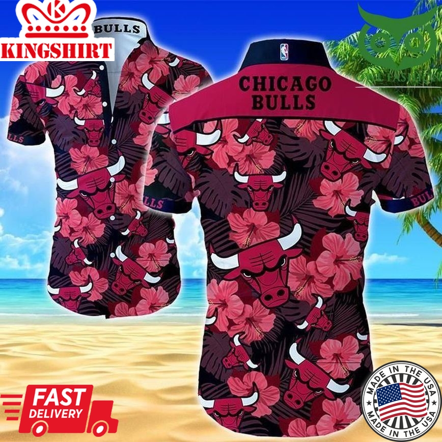 Nba Chicago Bulls Tropical Summer Hibiscus Flowers Trendy Hawaiian Shirt Aloha Shirt