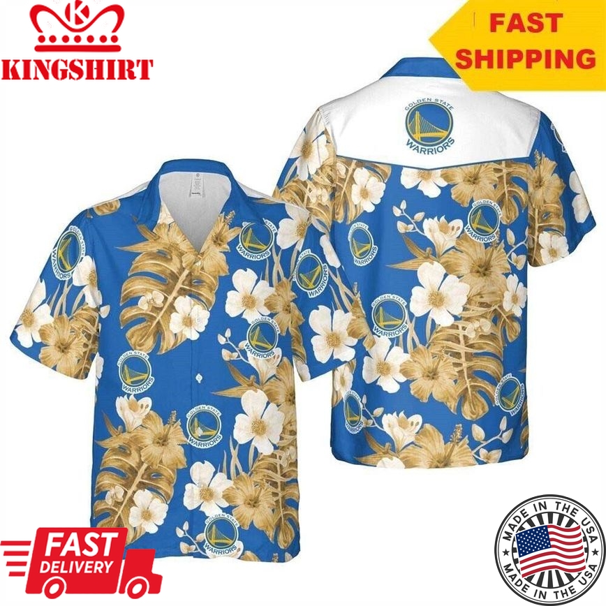 Nba Golden State Warriors Tropical Flowers Trendy Hawaiian Shirt V2 Aloha Shirt