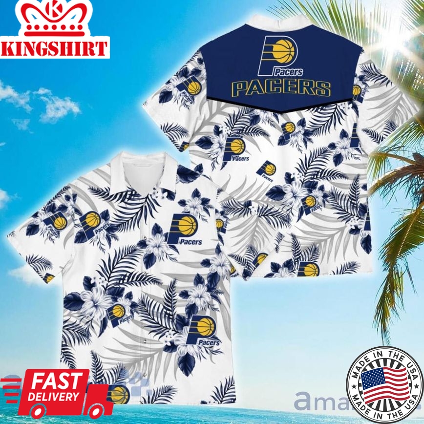 Nba Indiana Pacers Tropical Flowers Trendy Hawaiian Shirt V3 Aloha Shirt