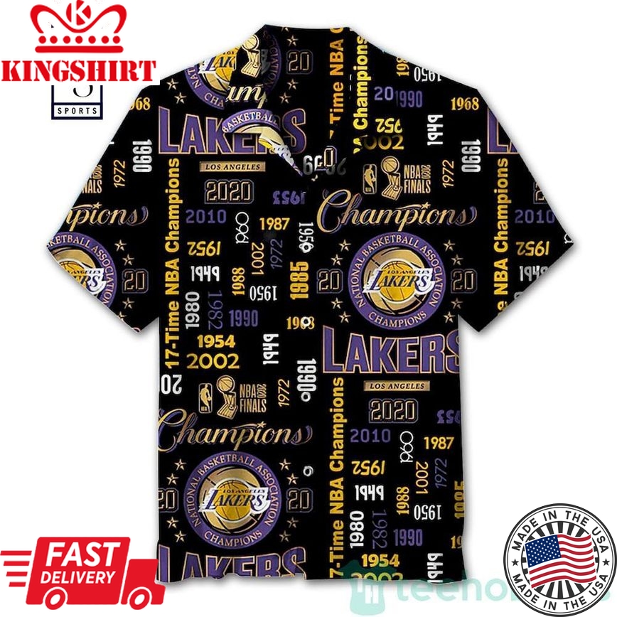 Nba Los Angeles Lakers Black Champions Trendy Hawaiian Shirt Aloha Shirt