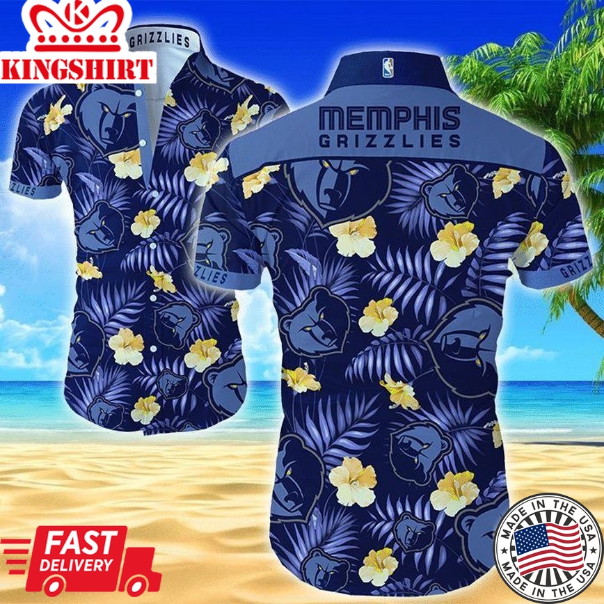 Nba Memphis Grizzlies Tropical Flowers Trendy Hawaiian Shirt Aloha Shirt