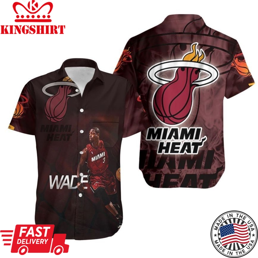 Nba Miami Heat Dwyane Wade 3 Running Legend Trendy Hawaiian Shirt Aloha Shirt