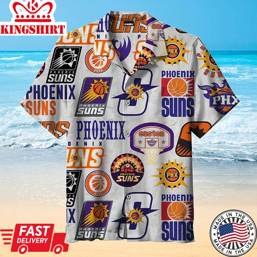 Nba Phoenix Suns White Logo History Trendy Hawaiian Shirt Aloha Shirt