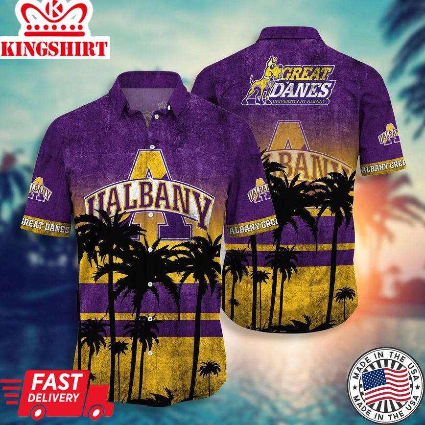 Ncaa Albany Great Danes Big Logo Trendy Hawaiian Shirt Aloha Shirt